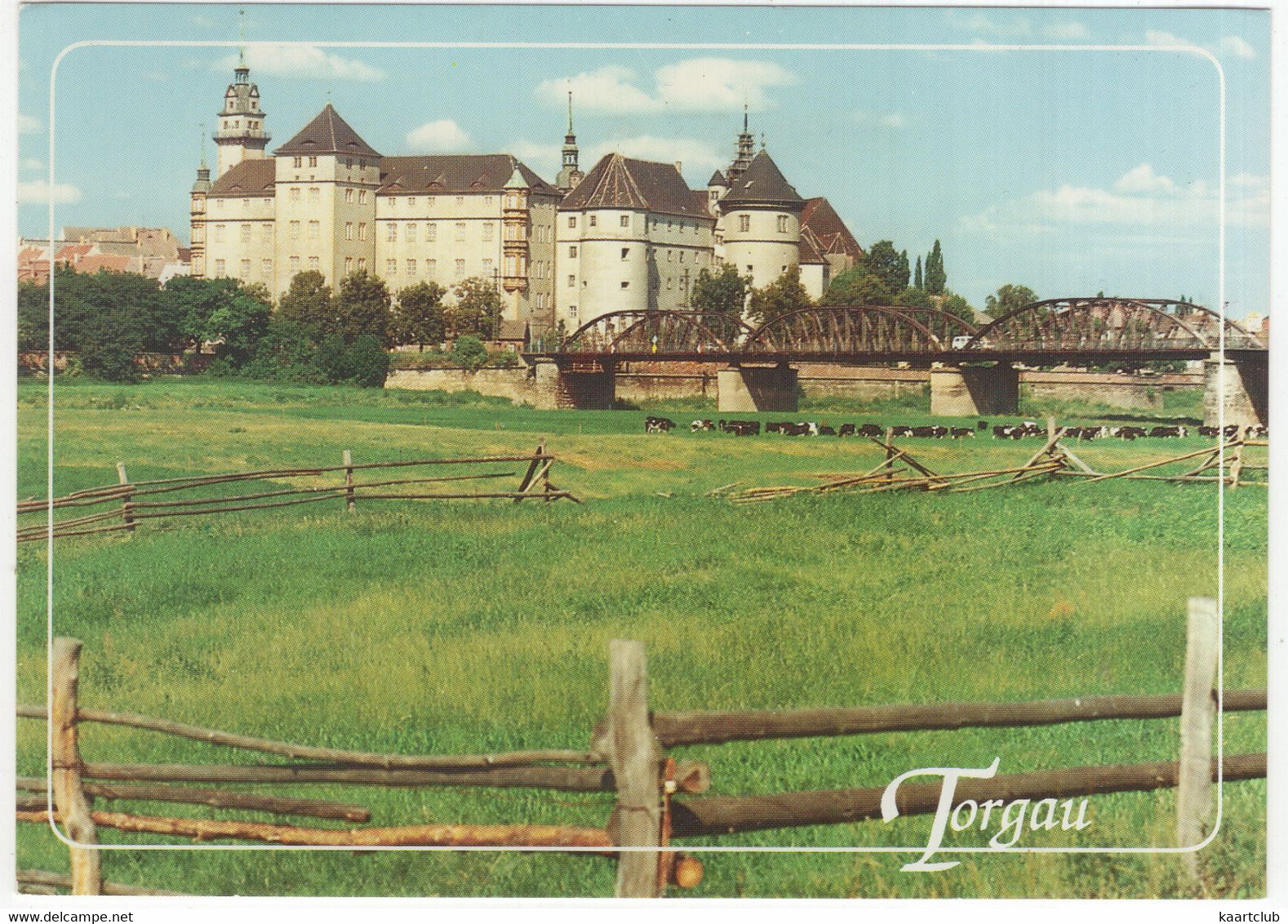 Torgau - Schloß 'Hartenfels'  - (Deutschland) - (Brücke, Elbe) - Torgau