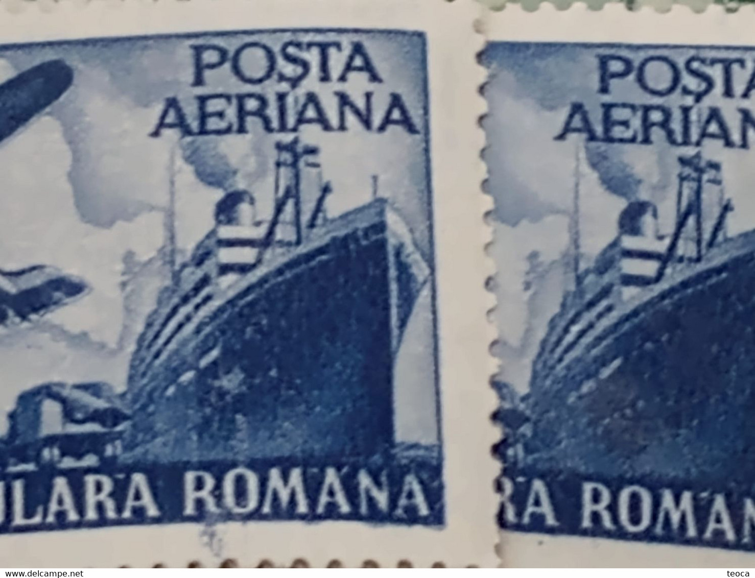 Stamps Errors Romania 1952 Mi 1364 Printed With Misplaced Surcharge 3bani, Vertical Line On Wing,FLY,airmail Unused - Variétés Et Curiosités