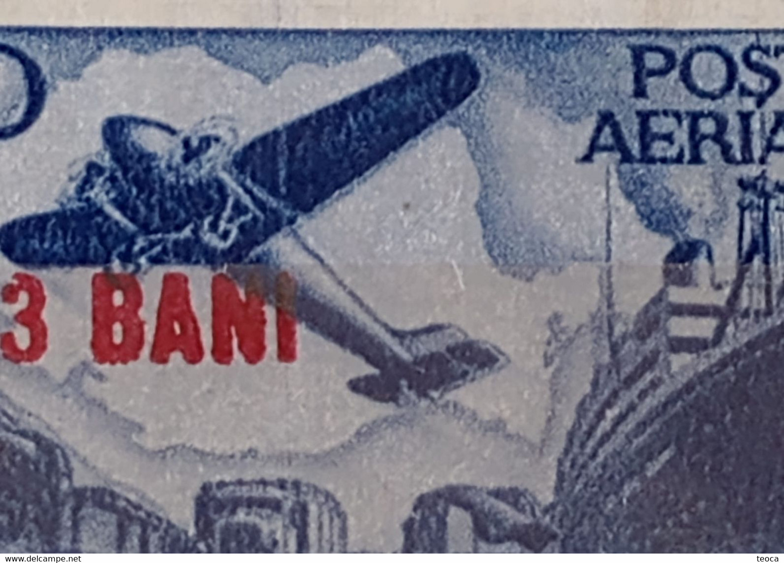 Stamps Errors Romania 1952 Mi 1364 Printed With Misplaced Surcharge 3bani, Vertical Line On Wing,FLY,airmail Unused - Variétés Et Curiosités