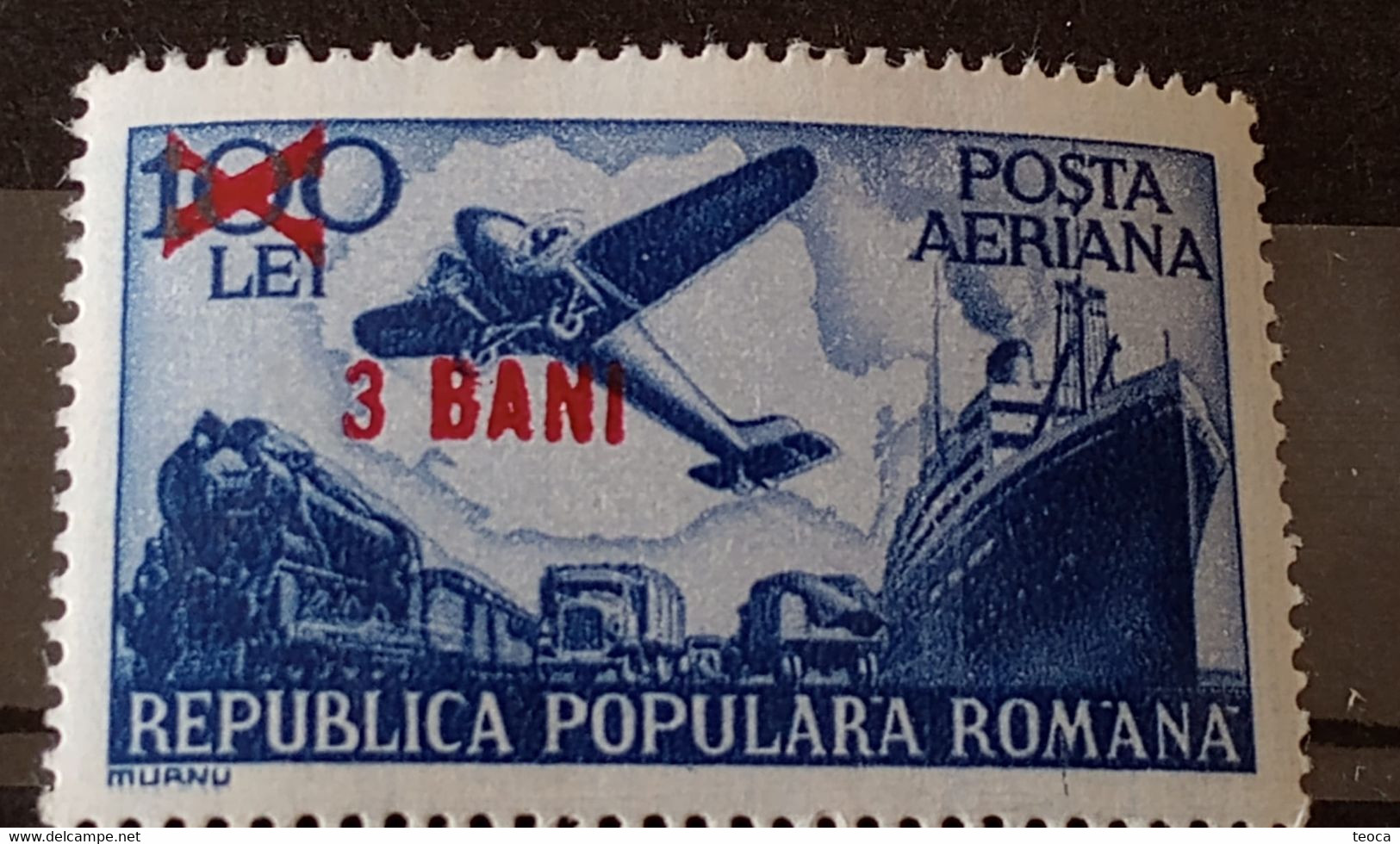 Stamps Errors Romania 1952 # MI 1364 Printed With Vertical Line "M" ,inverted WATERMARK RP,R Unused - Plaatfouten En Curiosa