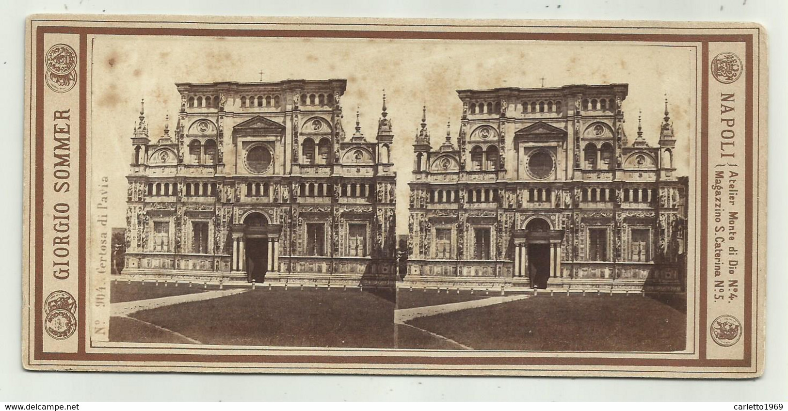 CERTOSA DI PAVIA - CARTA STEREOSCOPICA - Stereo-Photographie