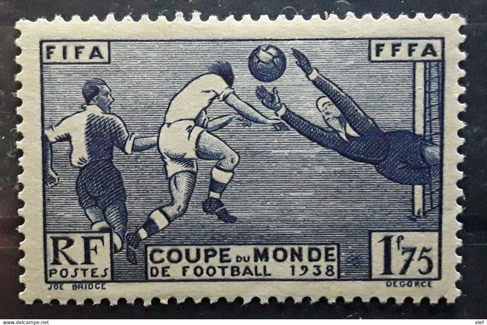 France 1938 , Yvert 396, Coupe Du Monde De Football World Cup , 1 F 75 Outremer Neuf ** MNH TB - 1938 – Francia