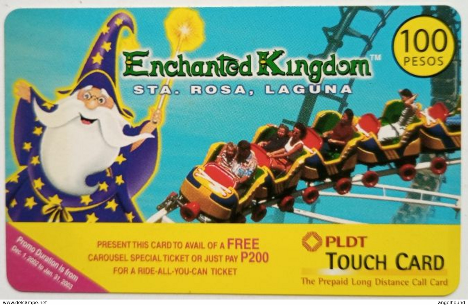 Philippines 100 Peso  MINT PLDT Touchcard "  Enchanted Kingdom " - Filipinas