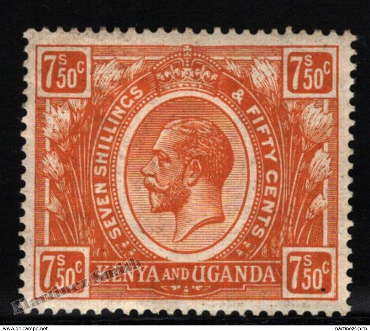 Kenya & Uganda/ Ouganda 1922-1927 Yvert 16, King George V,  7s 50c Orange - MNH - Kenya & Ouganda