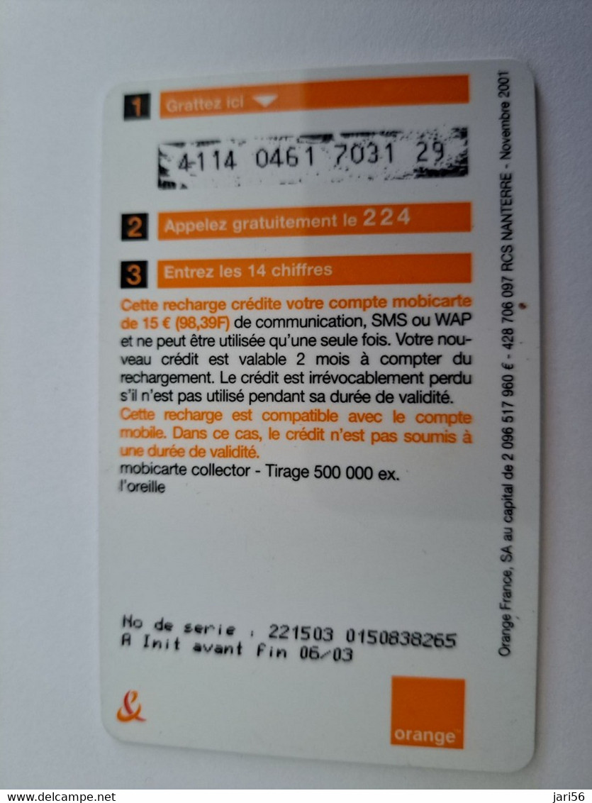 FRANCE/FRANKRIJK   ORANGE/ EAR   €15 -  DATE 06/03     PREPAID  USED CARD  ** 11121** - Mobicartes: Móviles/SIM)