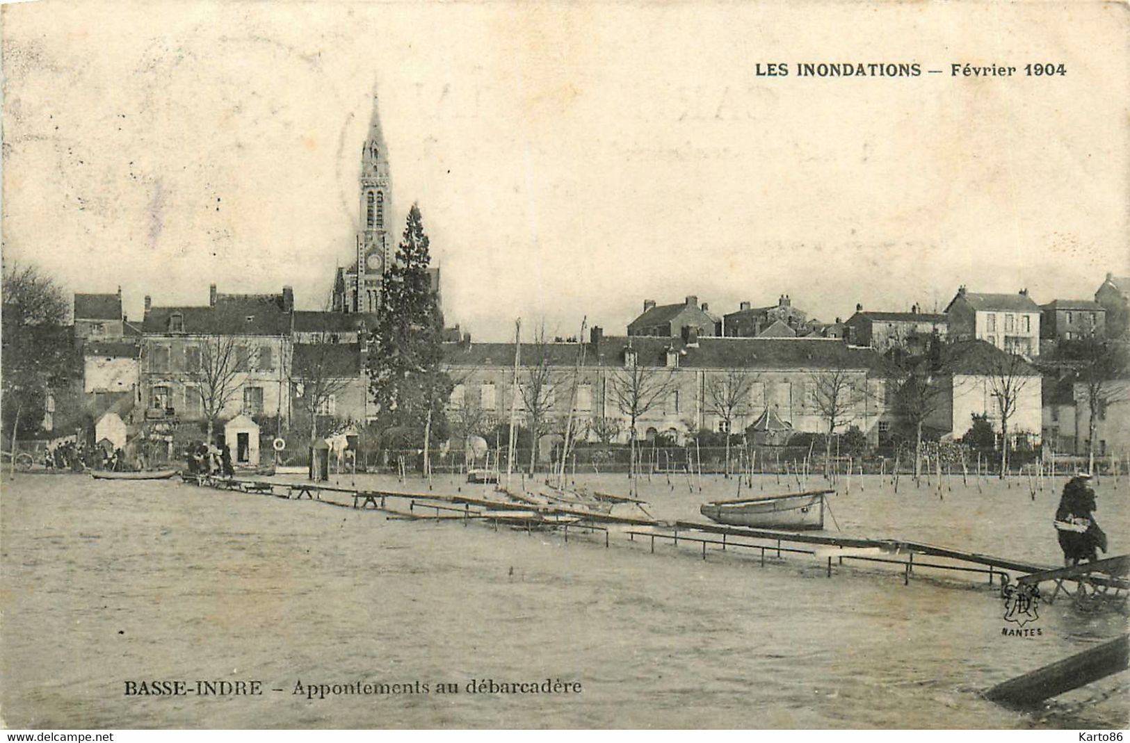 Basse Indre * Les Inondations De Février 1904 * Appontement Au Débarcadère - Basse-Indre