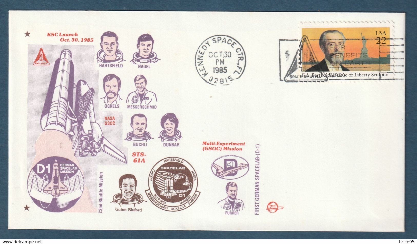 ✈️ Etats Unis - First German - Spacelab - D 1 - Multi Experiment Mission - GSOC - Houston - 1985 ✈️ - Noord-Amerika