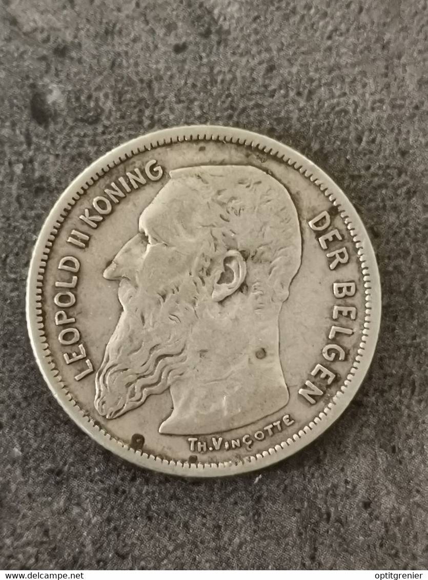 2 FRANK 1904 ARGENT LEOPOLD II BELGIQUE / BELGIUM SILVER - 2 Francs