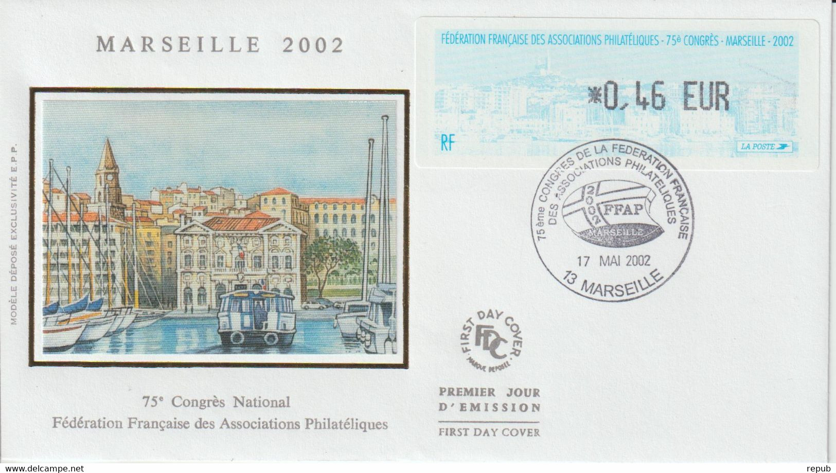 Vignette Illustrée Marseille 2002 Enveloppe FDC - 1999-2009 Abgebildete Automatenmarke