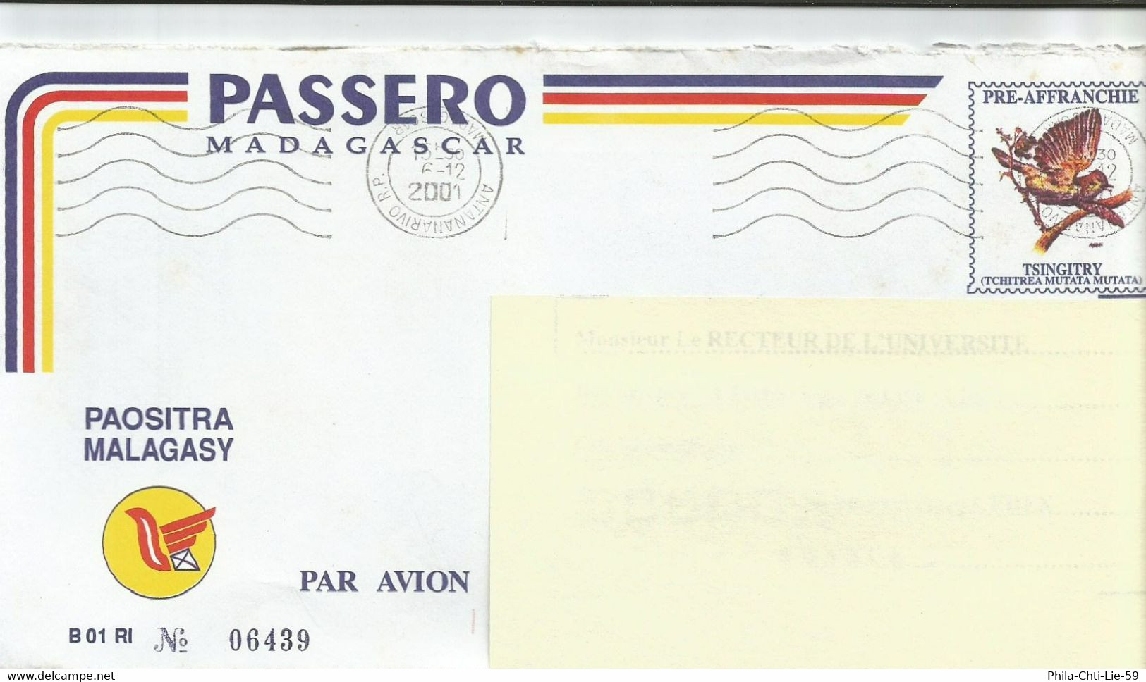 Entier Postal Madagascar Type Lettre Prête à Poster - Moineau / Passereaux - Spatzen