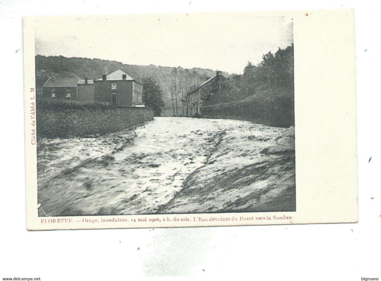 Floreffe. Orage Inondations Du 14 Mai 1906 L'eau Dévalant Du Buzet Vers La Sambre - Floreffe