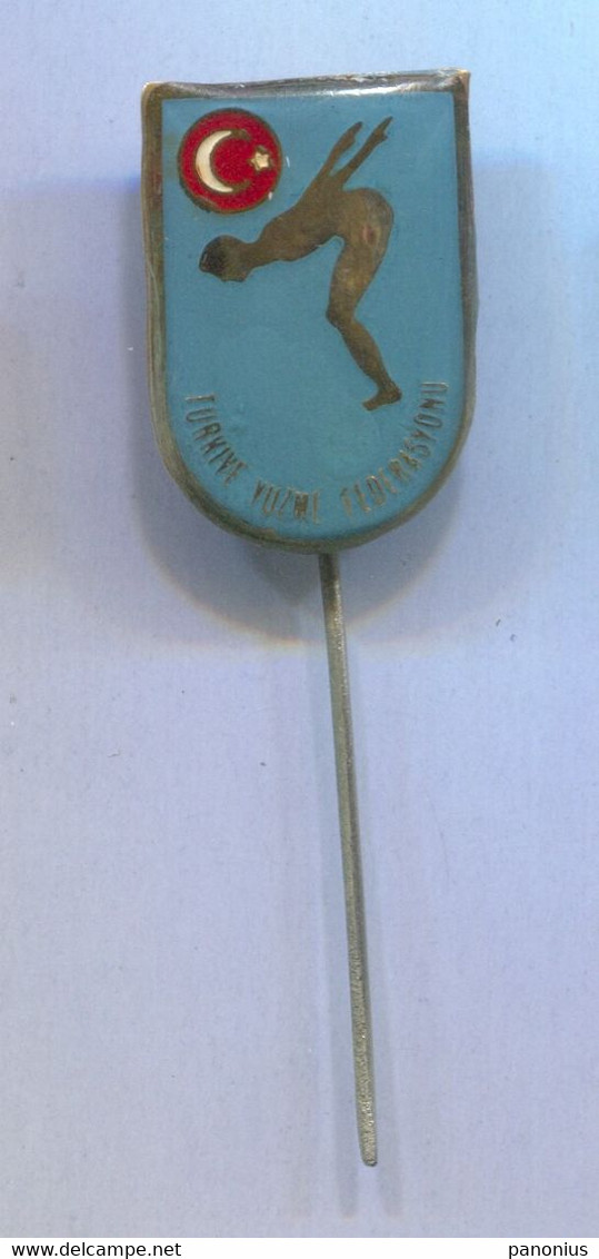 Swimming Natation Yuzme - Turkey Association Federation, Vintage Pin Badge Abzeichen - Swimming