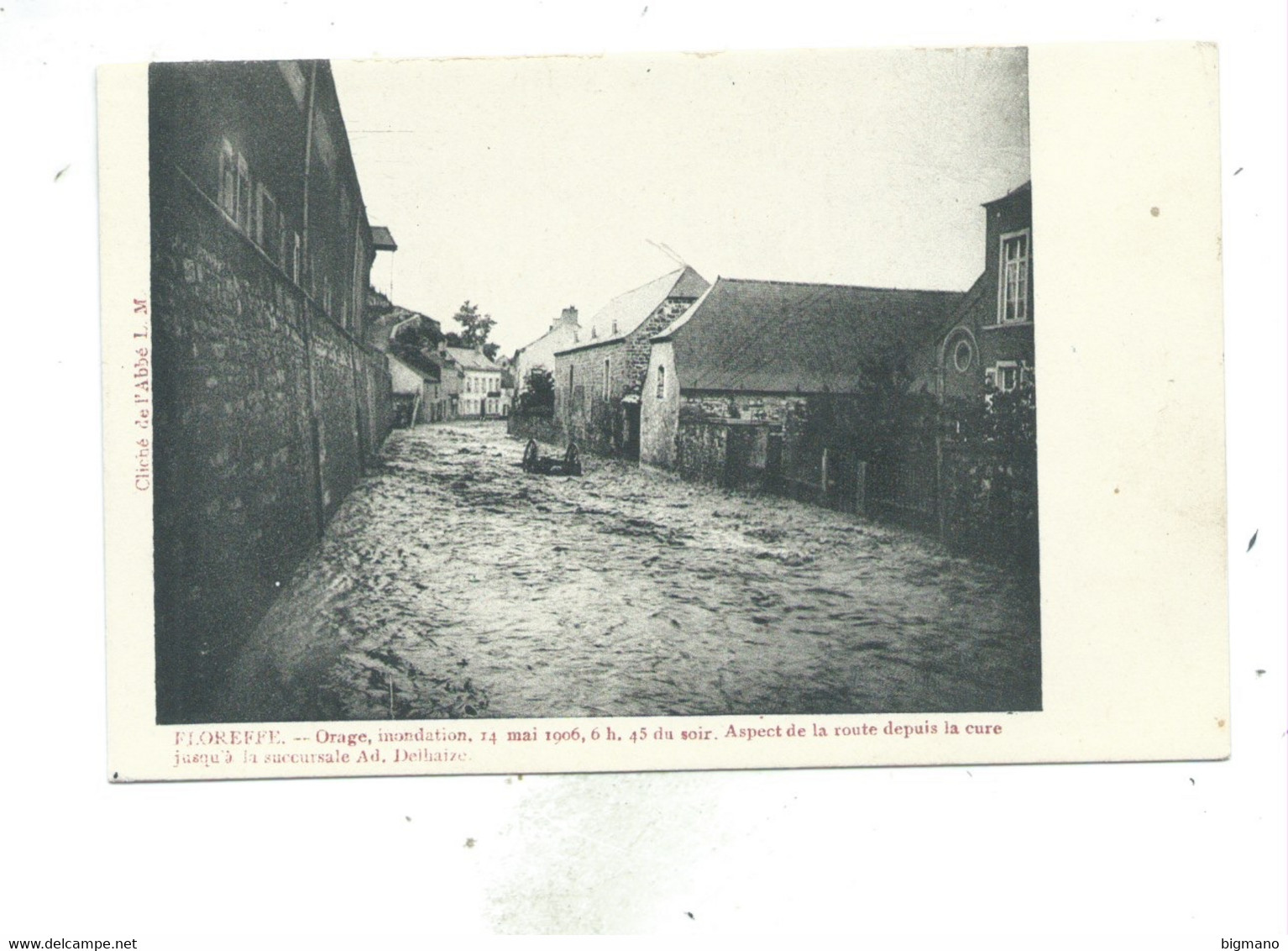 Floreffe. Orage Inondations Du 14 Mai 1906 Aspect De La Route Depuis La Cure - Floreffe
