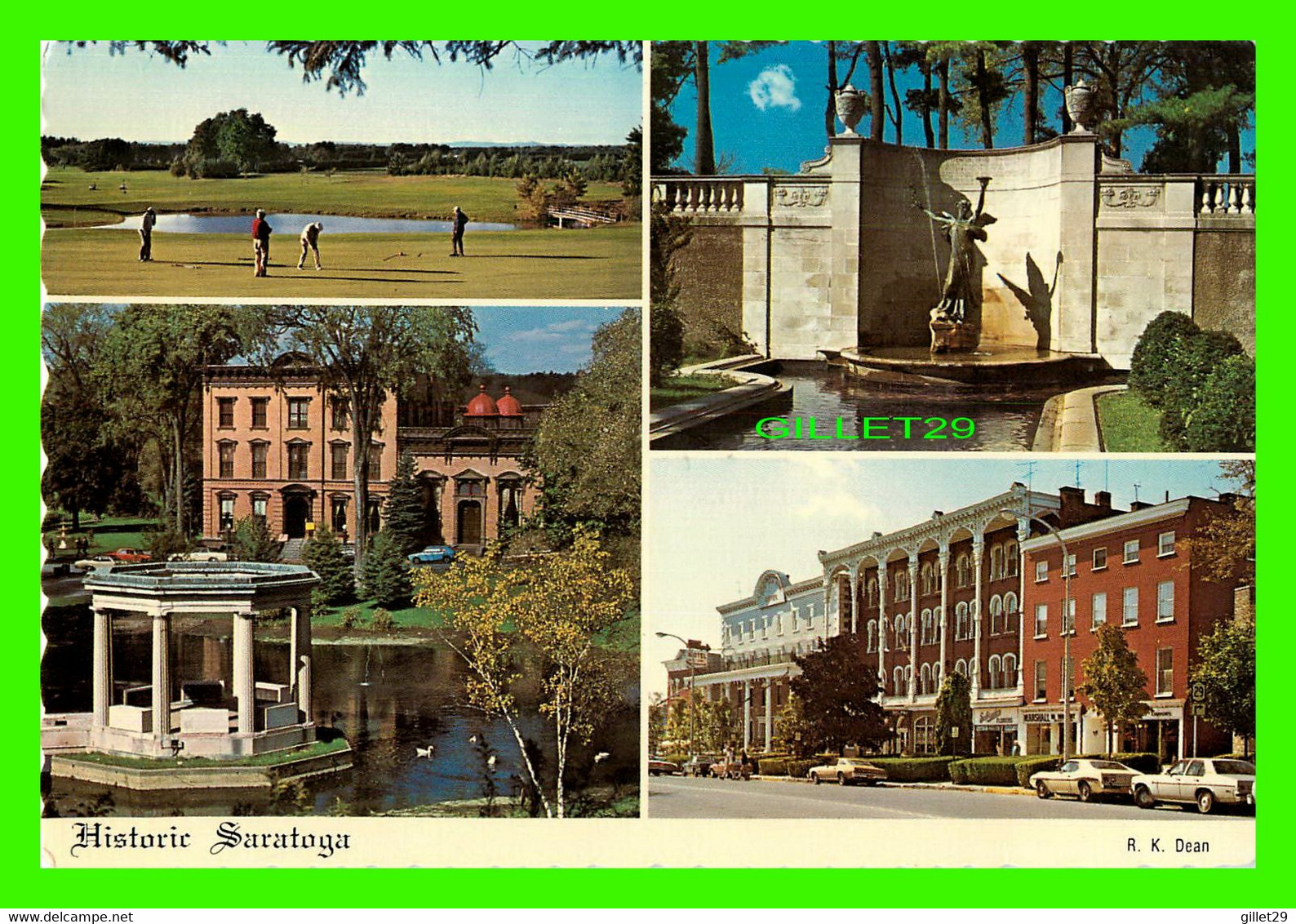 SARATOGA SPRINGS, NY - 4 MULTIVUES - THE HISTORIC CITY - DEXTER PRESS - R. K. DEAN - - Saratoga Springs