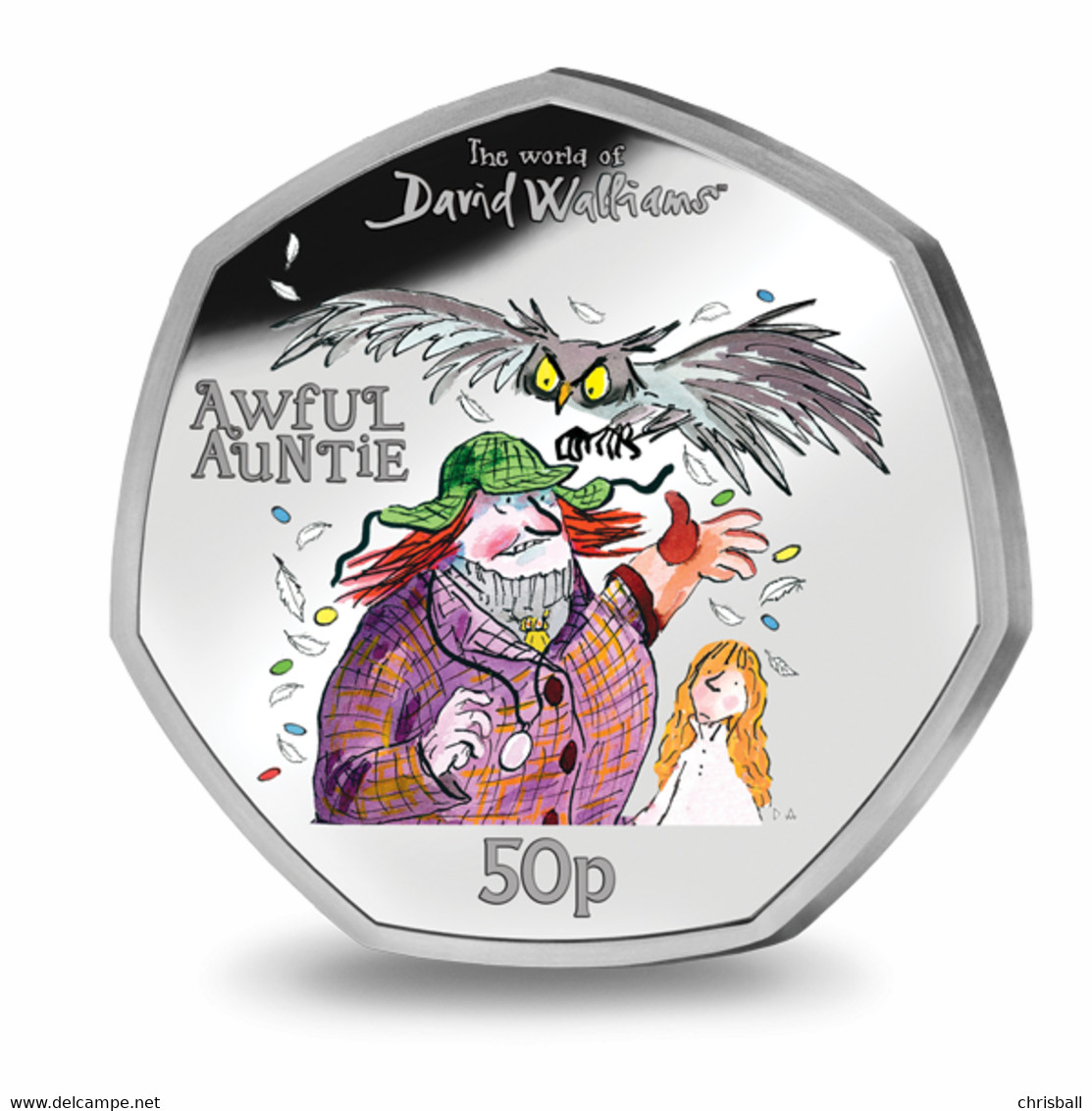 Gibraltar 50p Coloured Coin 2022 'Awful Auntie' - Uncirculated Laminated Pack - Gibraltar