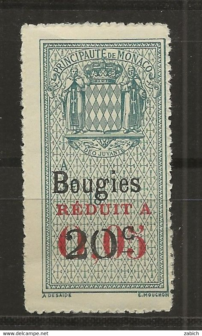 TIMBRES FISCAUX DE MONACO BOUGIES  N°9  Réduit à 0,05 Sur 20 C Bleu Gris Vif  Cote Y Et T 2022  70 €; Neuf - Steuermarken