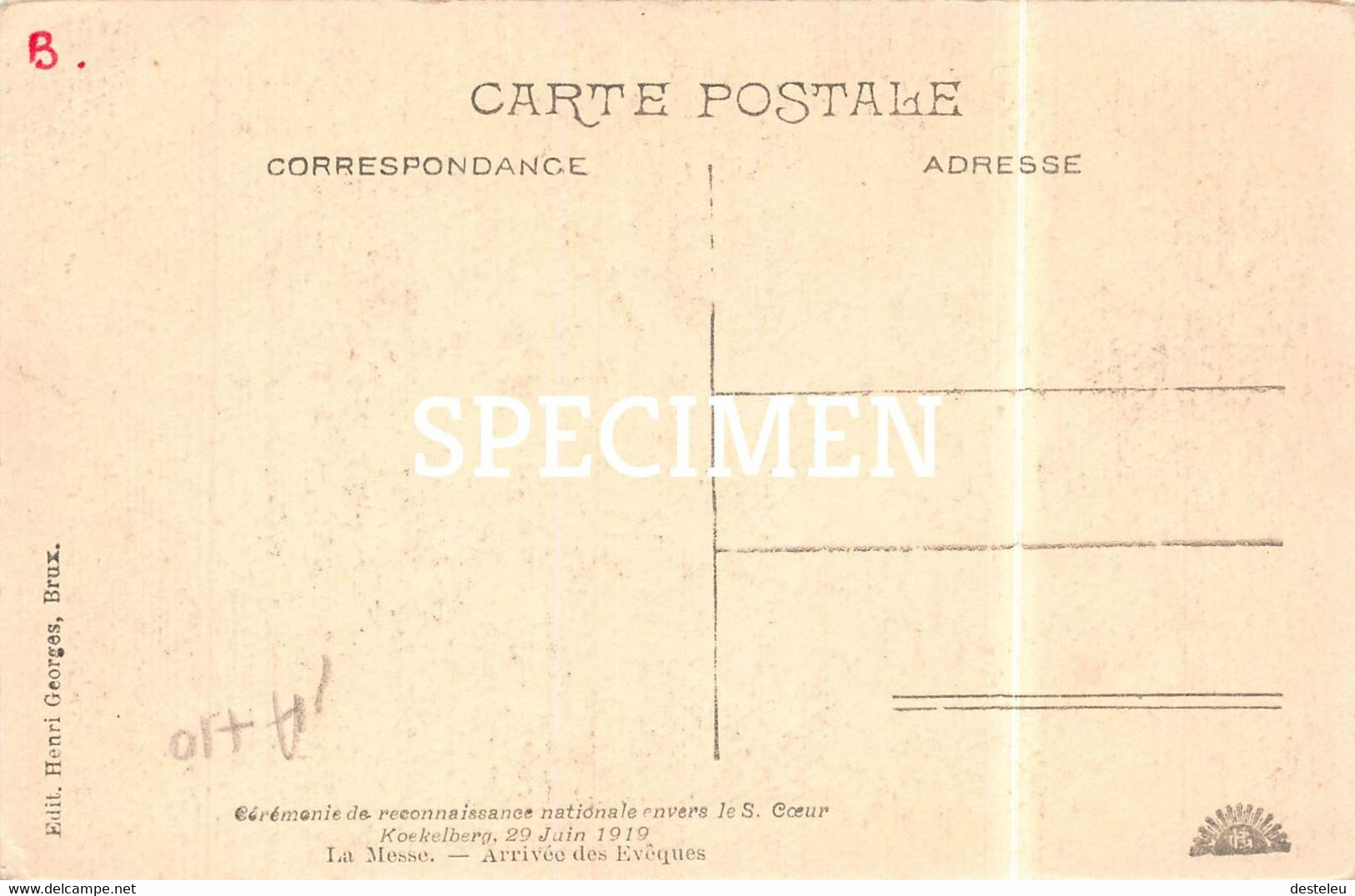 Cérémonie De Reconnaissance Nationale Envers Le S. Coeur 1919 - La Messe - Koekelberg - Koekelberg
