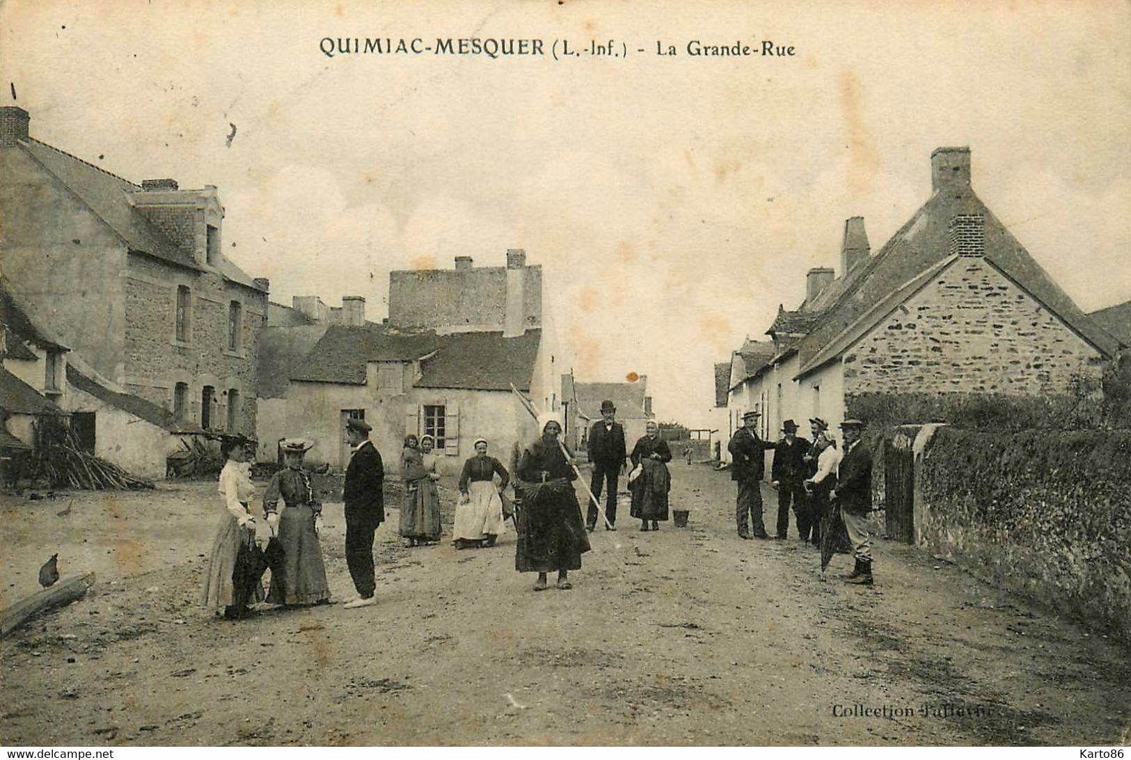 Quimiac Mesquer * 1906 * La Grande Rue * Villageois - Mesquer Quimiac