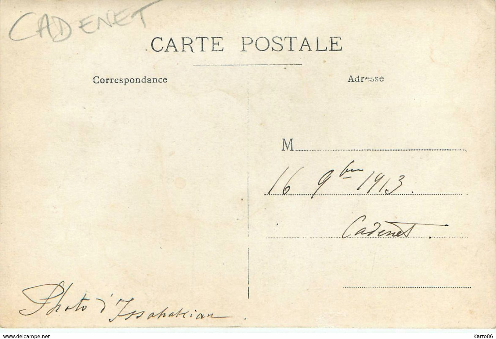 Cadenet * Carte Photo 1913 * élégants , Sur La Place Du Village * Villageois - Cadenet
