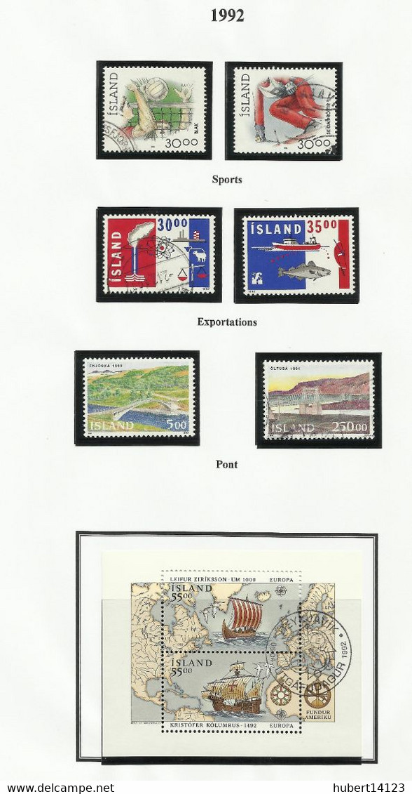 ISLANDE 1992  N° 713 à 732 + BLOC N° 13 - Altri & Non Classificati