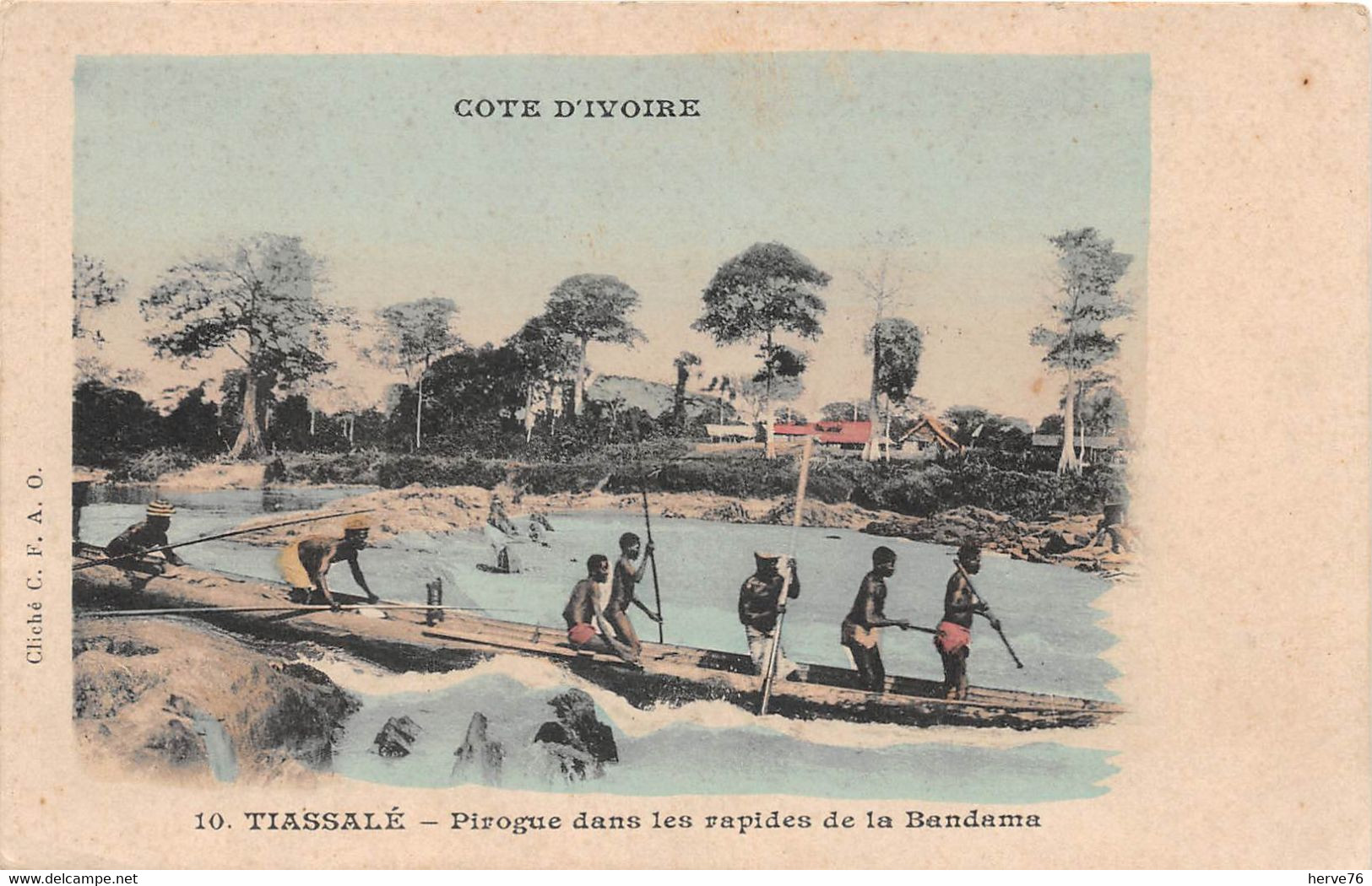 COTE D'IVOIRE - TIASSALE - Pirogue Dans Les Rapides De La Bandama - Côte-d'Ivoire
