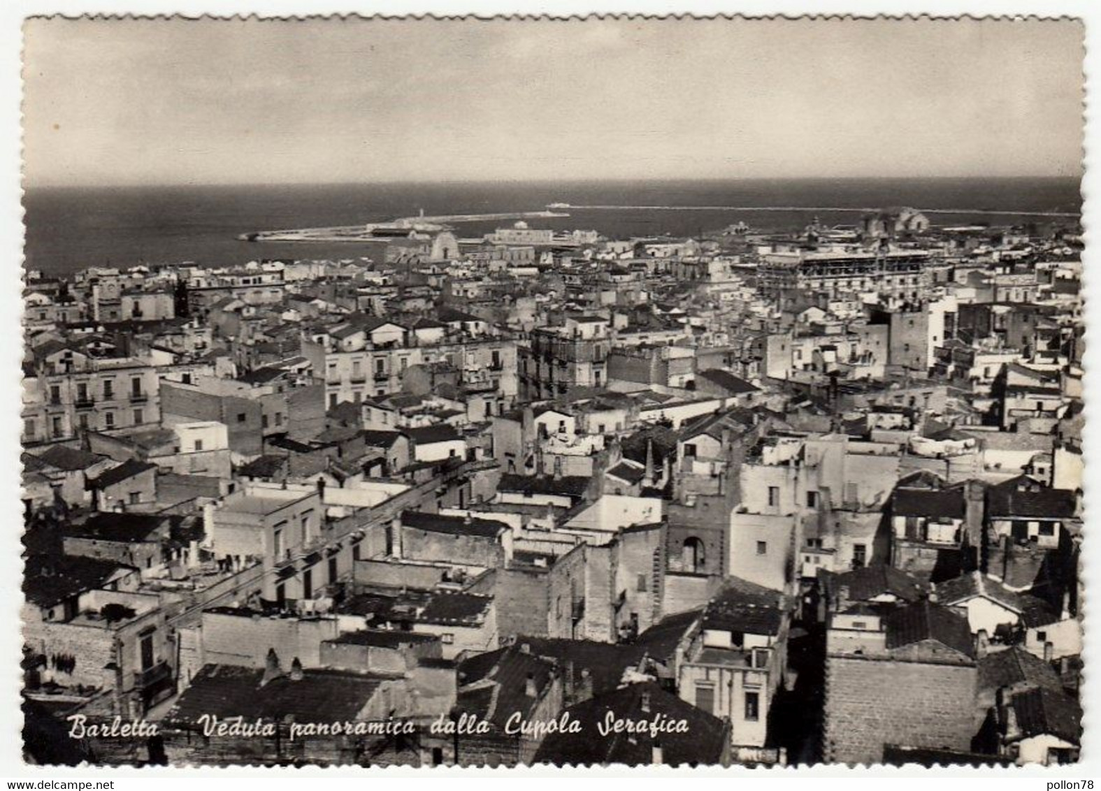 BARLETTA - VEDUTA PANORAMICA DALLA CUPOLA SERAFICA - 1958 - Barletta