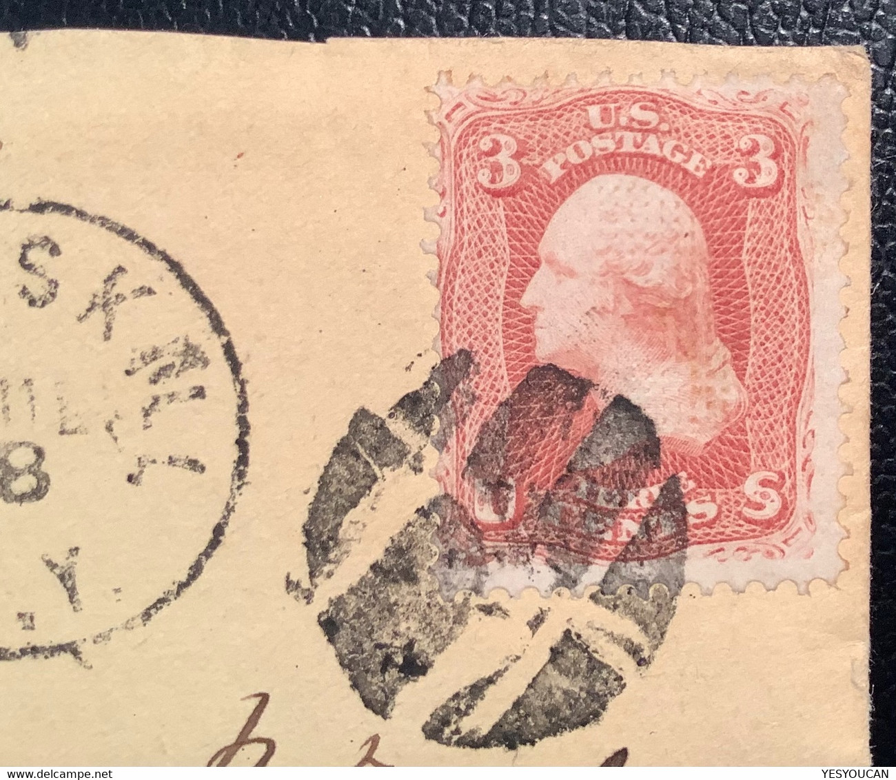 PEEKSKILL NY 1868 Cover>Philadelphia Fkd 1867 3c F Grill Sc.94 (US USA Fancy Cancel Crypto Bitcoin - Covers & Documents