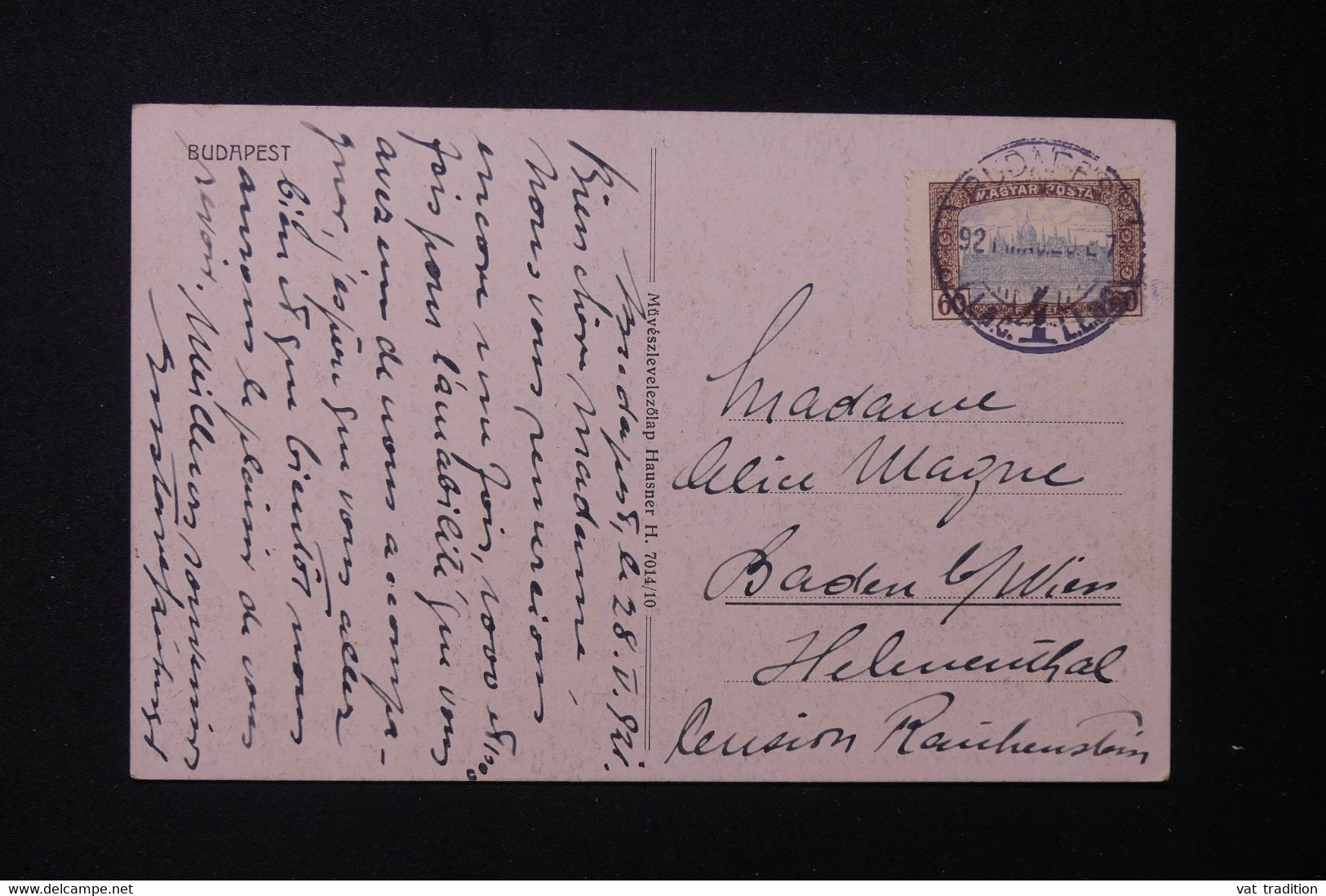 HONGRIE - Affranchissement De Budapest Sur Carte Postale En 1921 - L 131492 - Postmark Collection