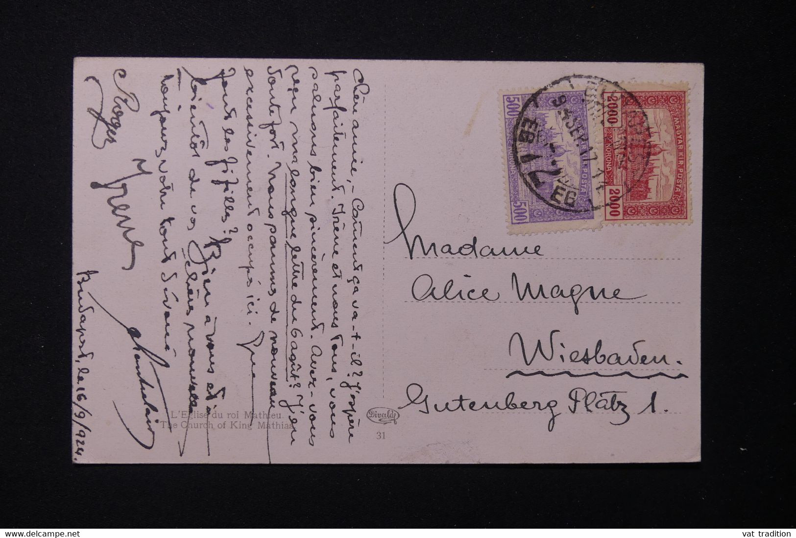 HONGRIE - Affranchissement De Budapest Sur Carte Postale En 1924 Pour Wiesbaden - L 131493 - Marcofilie