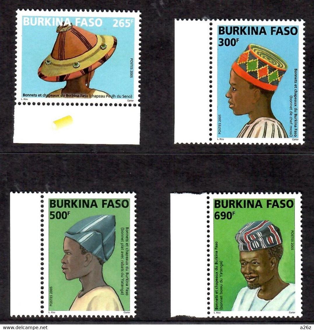 Burkina Faso 2005  Hats 4V MNH - Burkina Faso (1984-...)