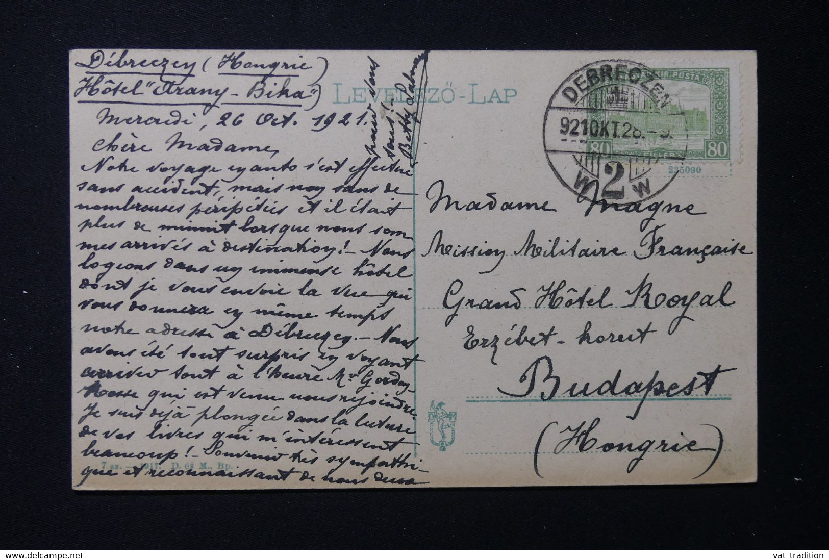 HONGRIE - Affranchissement De Debreczen Sur Carte Postale En 1921 Pour Budapest - L 131495 - Poststempel (Marcophilie)