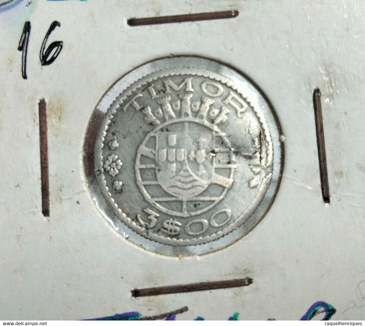 TIMOR 3 ESCUDOS 1958 KM# 14 (G#13) - Timor