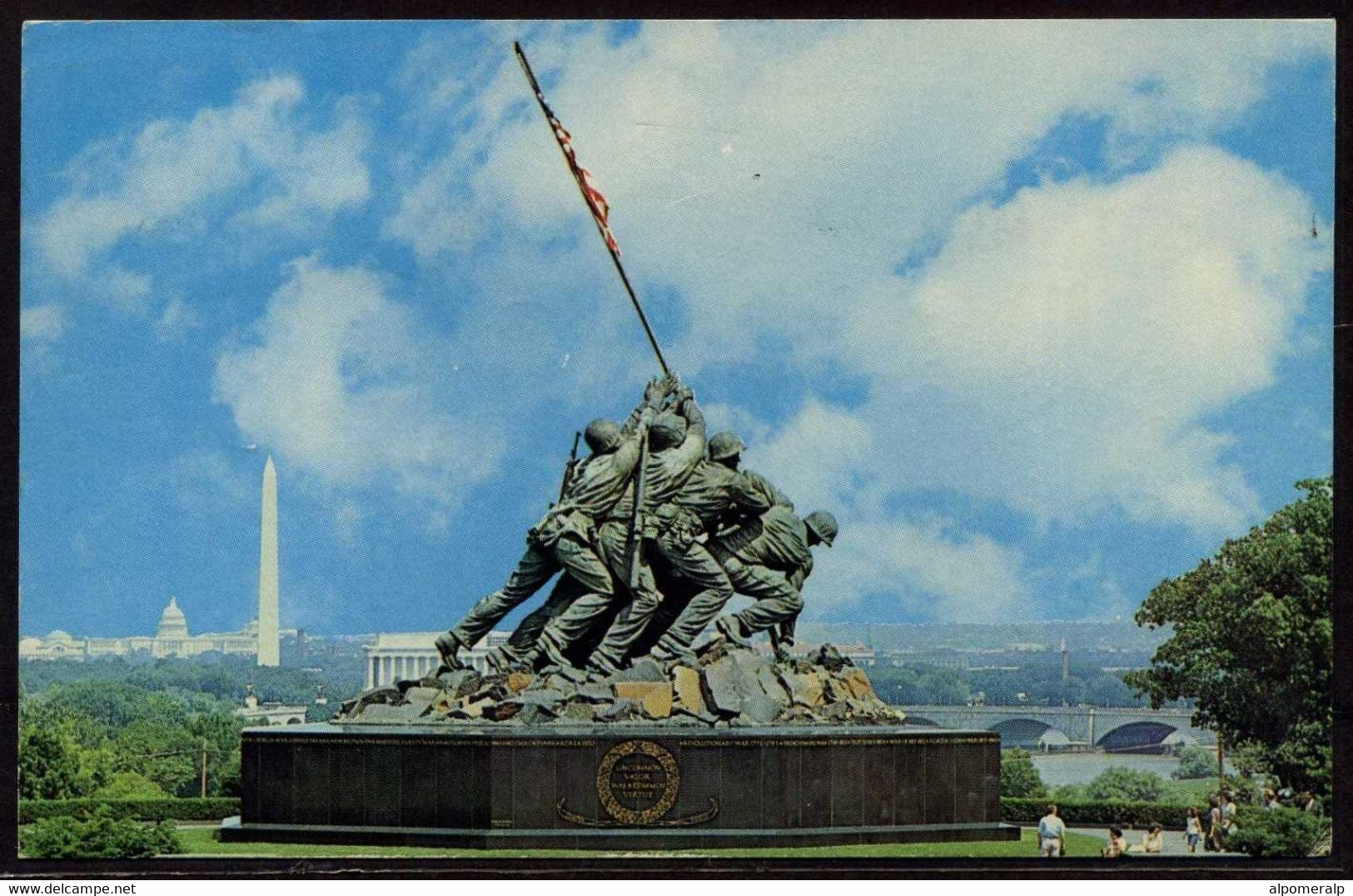 Washington 1968 Postcard Used To Germany, Pivitsheide | Virginia Arlington Iwo Jima Marine Corps War Memorial - Arlington