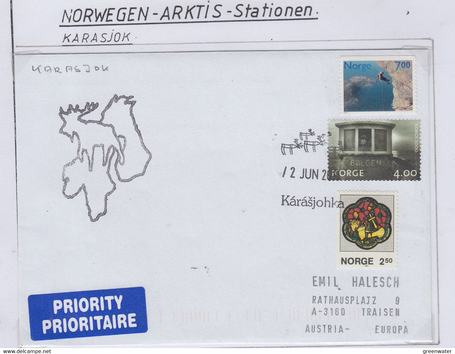 Norway Karasjok Cover Ca Karasjok 2 JUN.2011 (NI197) - Lettres & Documents