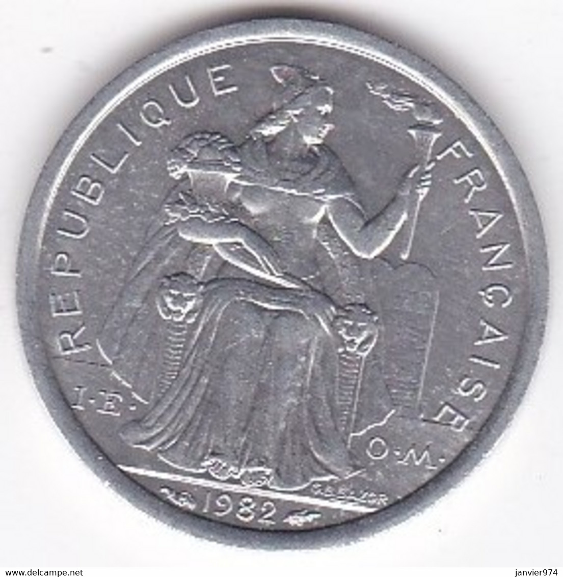 Nouvelle-Calédonie . 1 Franc 1982. Aluminium. - Nouvelle-Calédonie