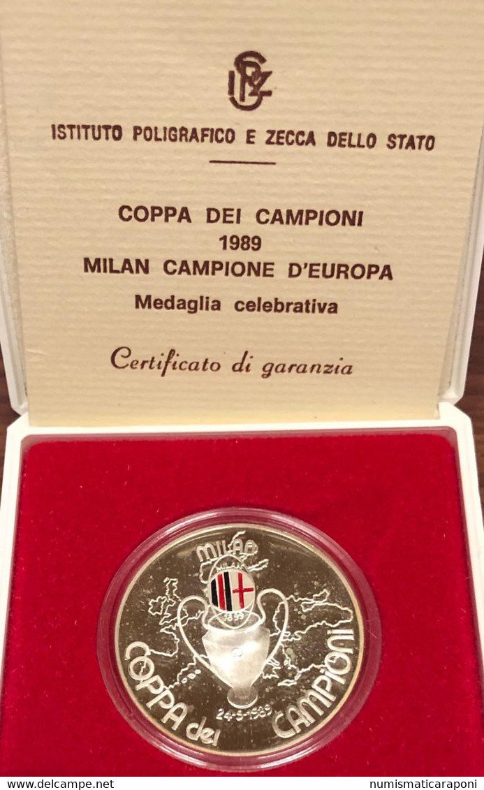 MEDAGLIA MILAN 1989 Campione D'europa PROOF In Box ( Capsula Mancante Immagine Di Repertorio ) - Professionnels/De Société