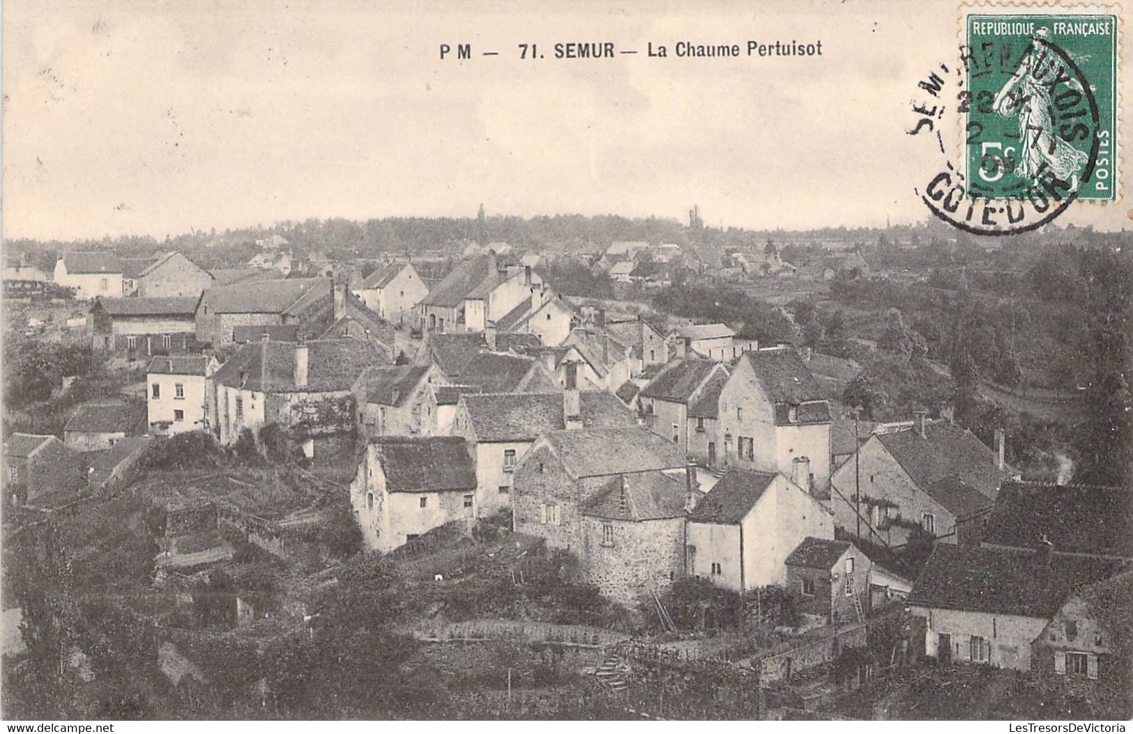 CPA France - Semur - La Chaume Pertuisot - Village - Vue De Haut - Oblitérée Côte D Or 1909 - Semur