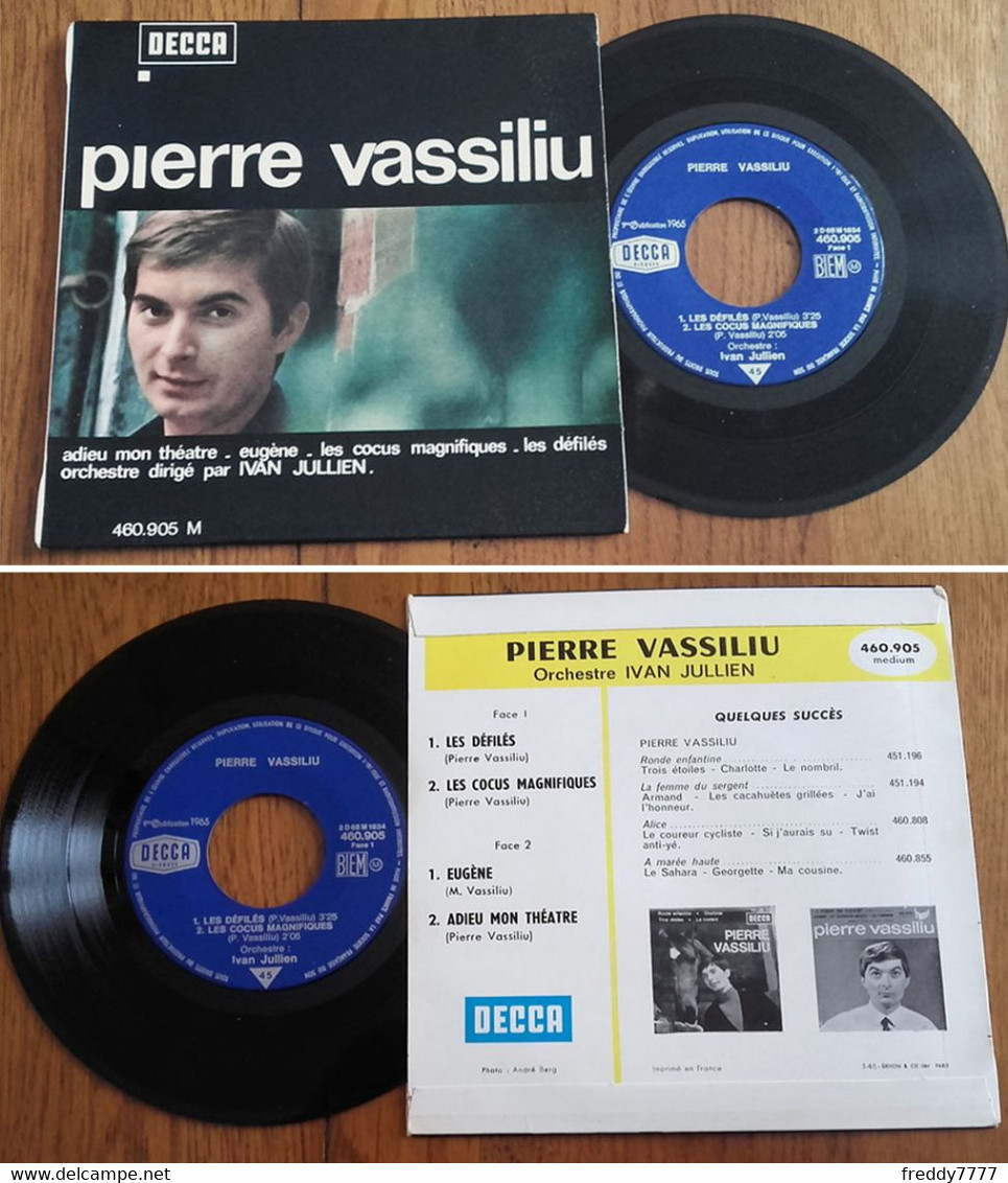 RARE French EP 45t RPM BIEM (7") PIERRE VASSILIU (3/1965) - Collector's Editions