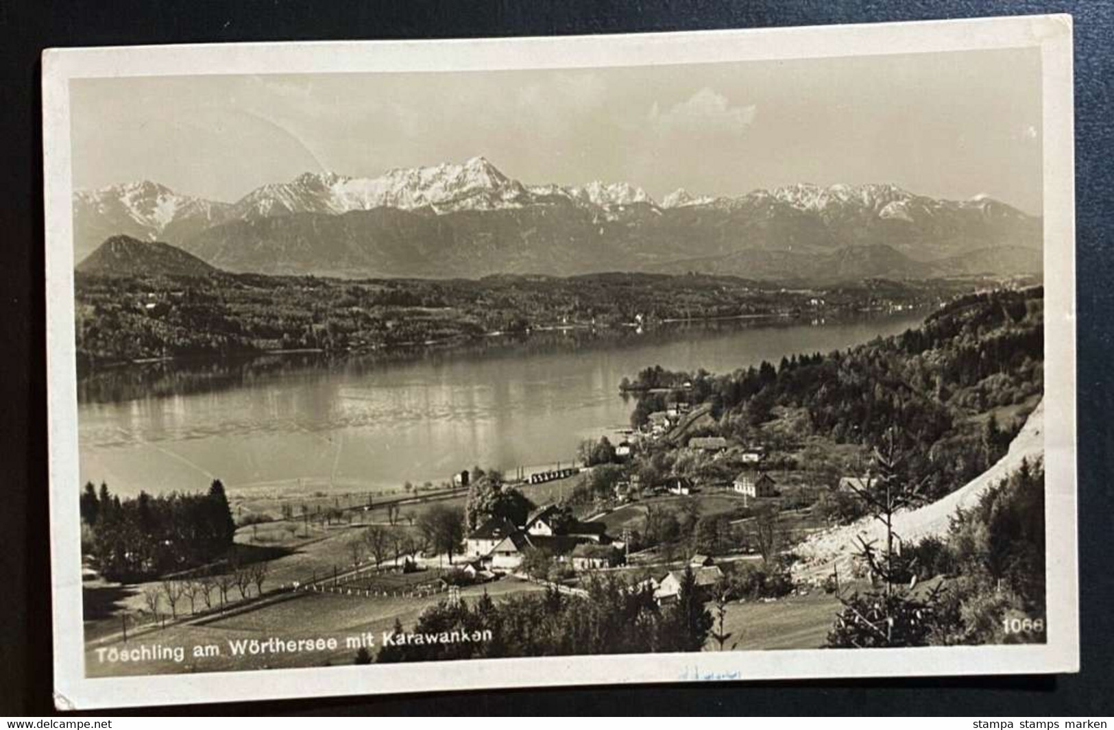 AK Fotographie TÖSCHLING Am Wörthersee Mit Karawanken Sonderstempel Pörtschach - Pörtschach