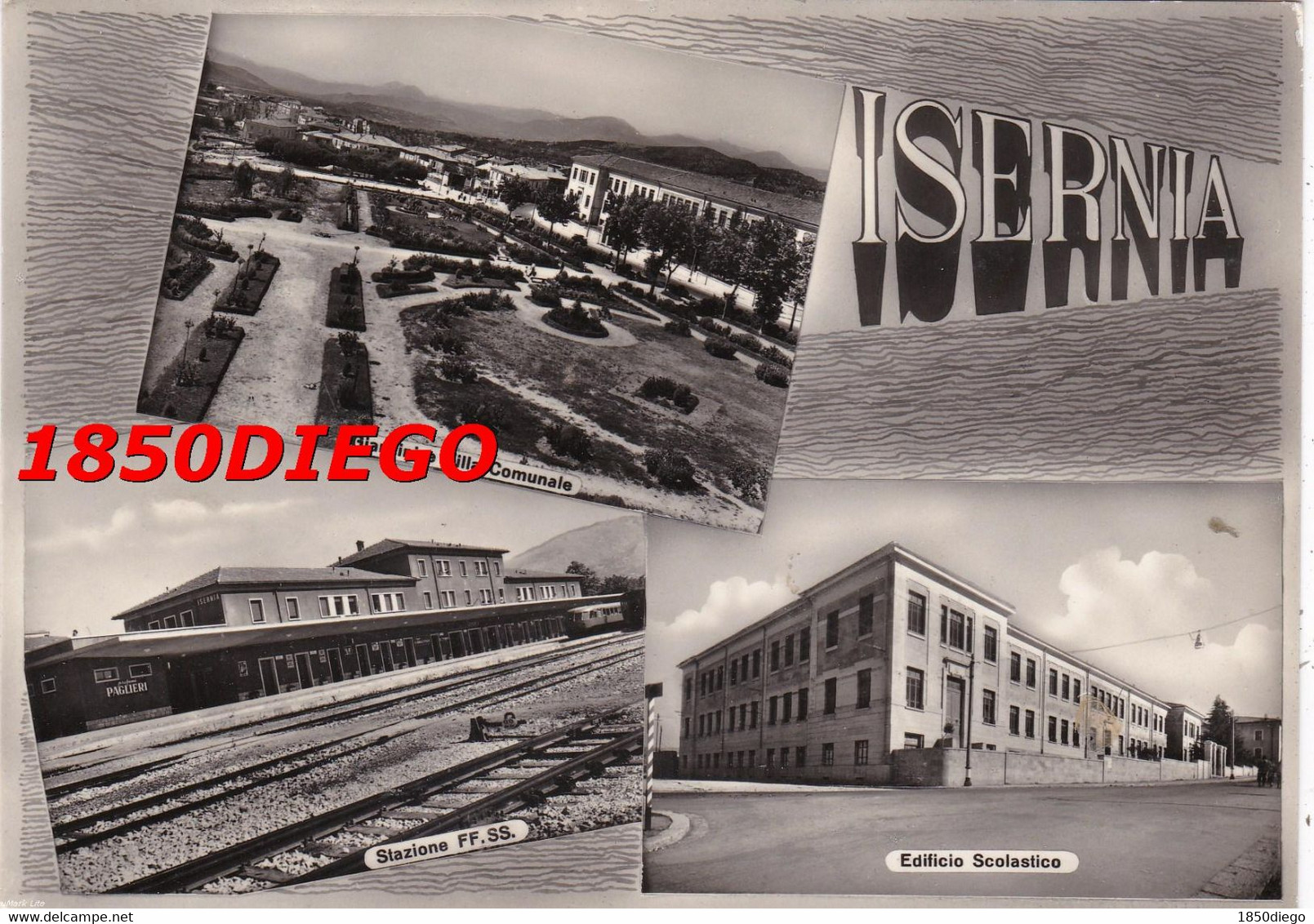 ISERNIA - MULTIVEDUTE F/GRANDE VIAGGIATA  1959 ANIMAZIONE CON STAZIONE - Isernia