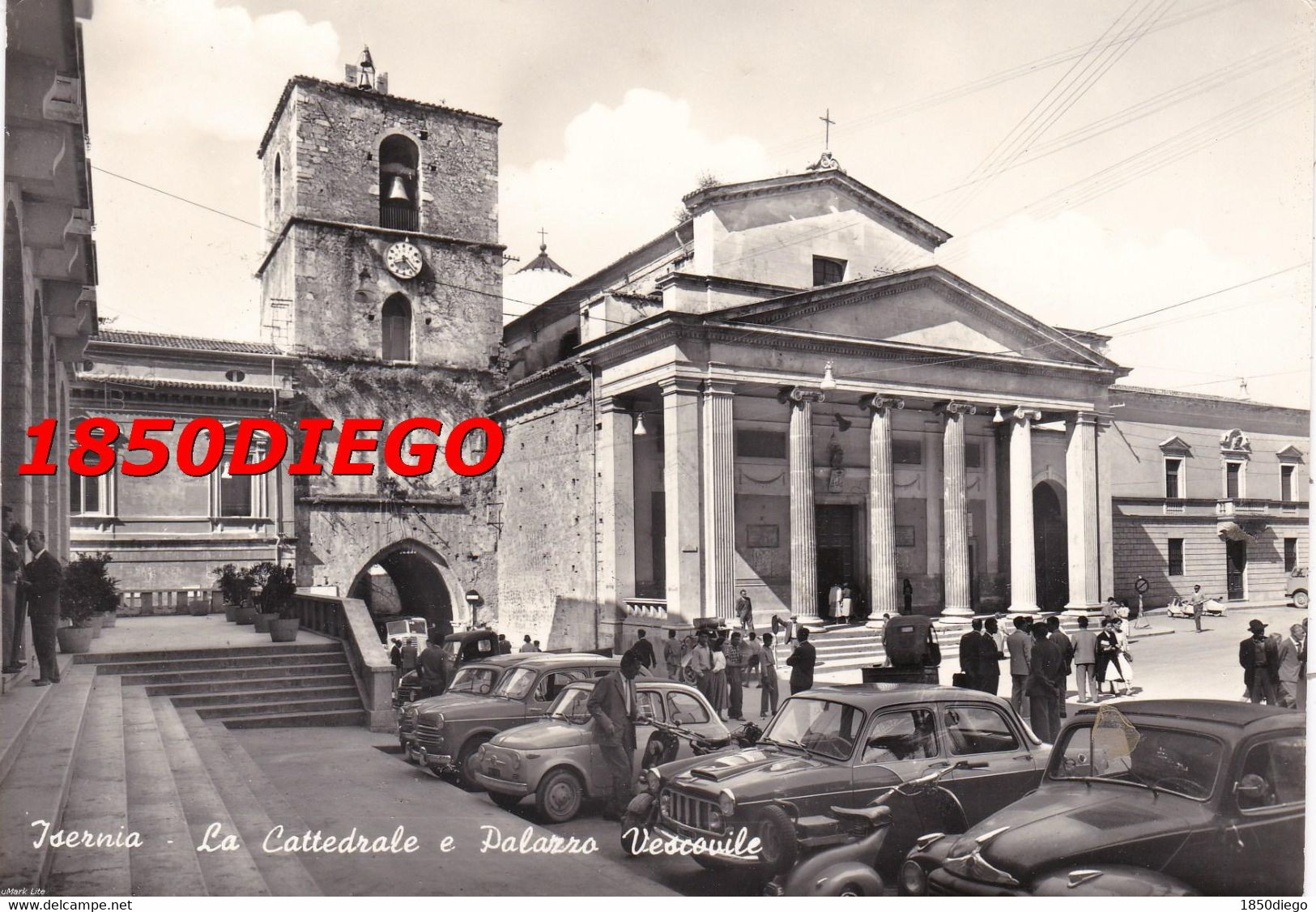 ISERNIA - LA CATTEDRALE E PALAZZO VESCOVILE F/GRANDE VIAGGIATA  1959 ANIMAZIONE - Isernia