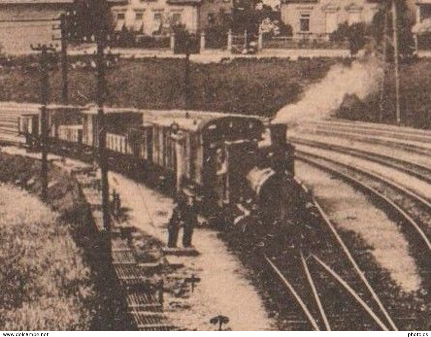 Postkarte Grunstadt (Allemagne) Panorama  Eisenbahn Lokomotive   Zug     Ed Hepp Manheim - Gruenstadt