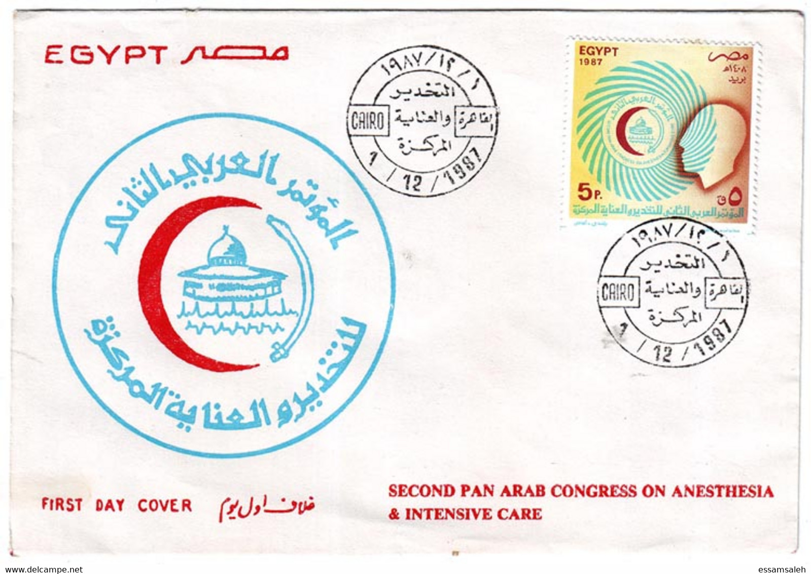 EGS30572 Egypt 1987 Illustrated FDC 2nd Pan Arab Congress On Anesthesia & Intensive Care - Briefe U. Dokumente