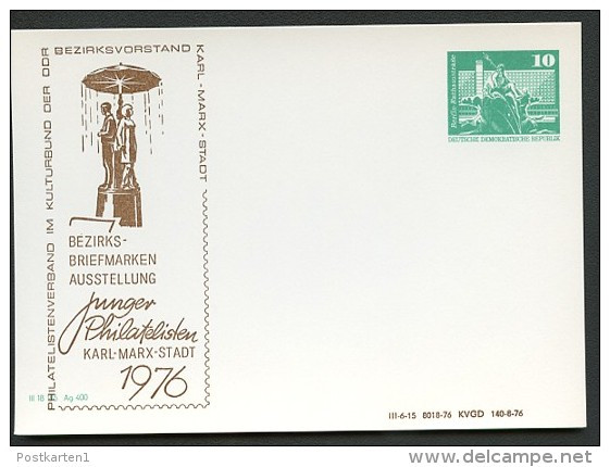 DDR PP16 C2/013 Privat-Postkarte BRUNNENPLASTIK Karl-Marx-Stadt 1976 NGK 3,00 € - Privatpostkarten - Ungebraucht