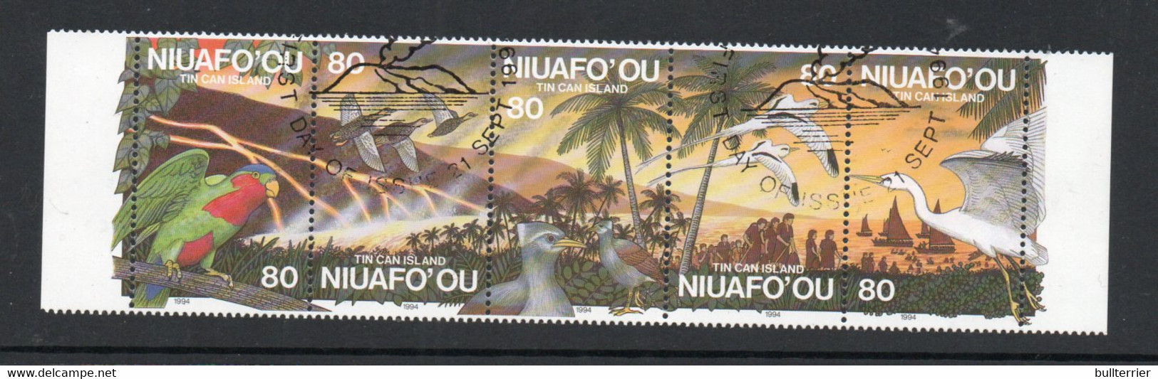 VOLCANOES   -  NIUAFOOU - 1994- VOLCANIC ERUPTION STRIP OF 5  FINE USED - Volcans