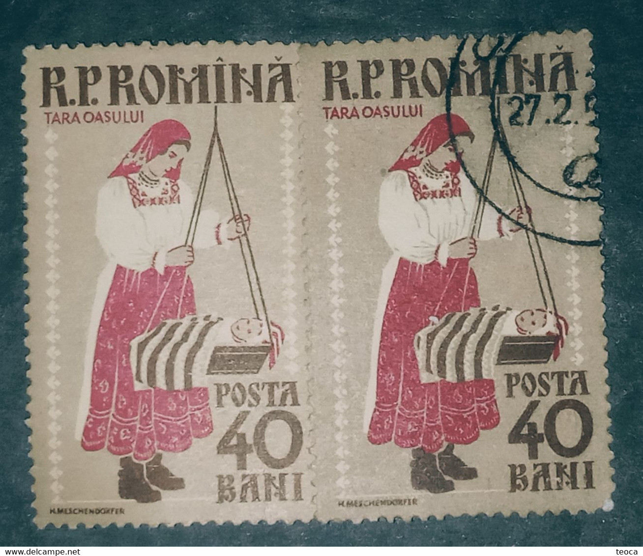 Errors Romania 1958  # MI 1740 A Printed With Errors  Traditional Popular Costume Țară Orașului Area - Variétés Et Curiosités