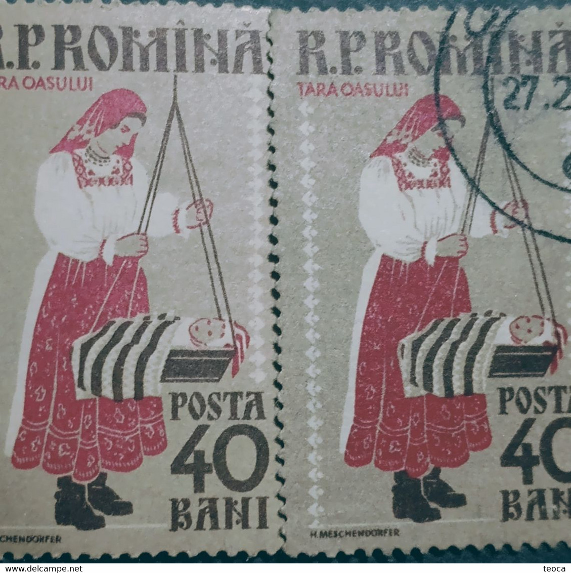 Errors Romania 1958  # MI 1740 A Printed With Errors  Traditional Popular Costume Țară Orașului Area - Abarten Und Kuriositäten