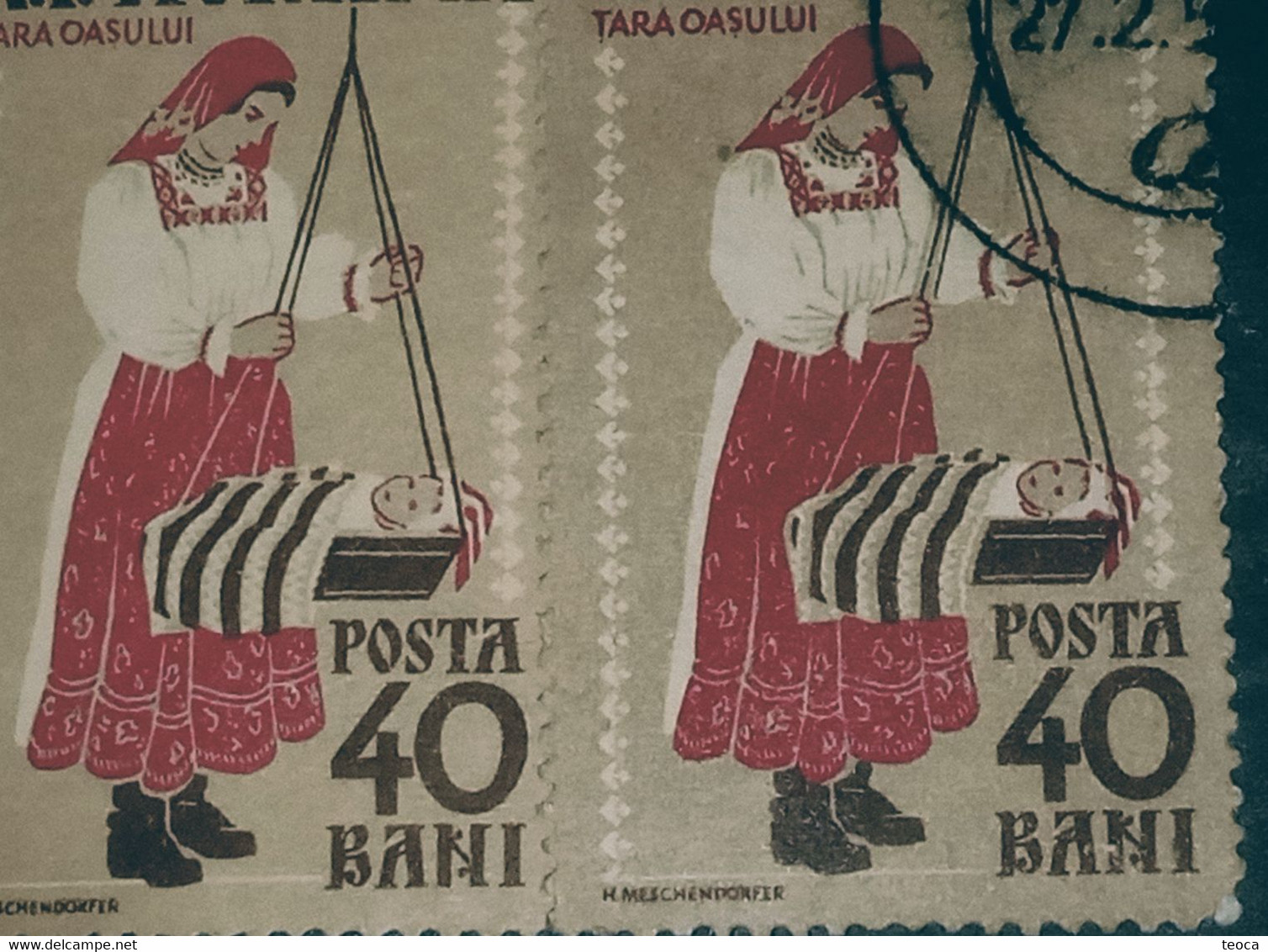 Errors Romania 1958  # MI 1740 A Printed With Errors  Traditional Popular Costume Țară Orașului Area - Errors, Freaks & Oddities (EFO)