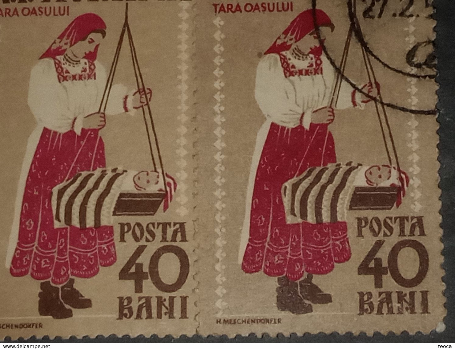 Errors Romania 1958  # MI 1740 A Printed With Errors  Traditional Popular Costume Țară Orașului Area - Abarten Und Kuriositäten