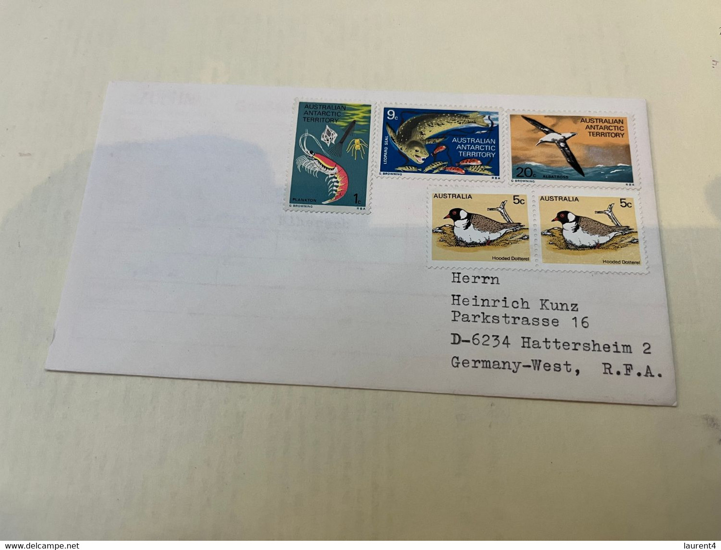 (1 K 54) Australia Antarctic AAT Stamp (posted To Germany But No Postmark) - Sonstige & Ohne Zuordnung